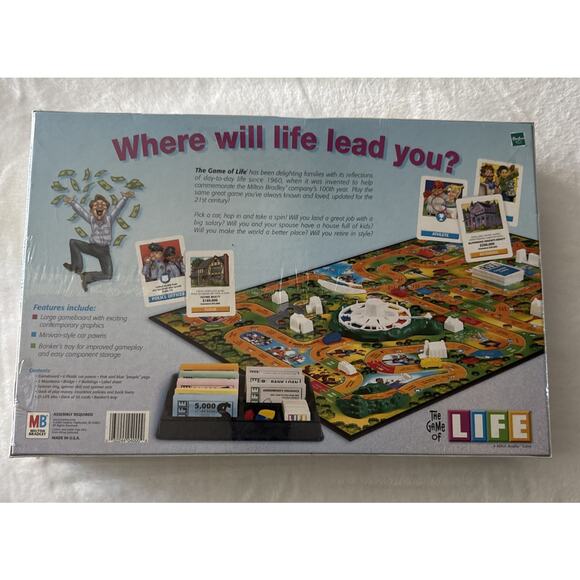 The Game of Life Milton Bradley 2000 Classic Board Game Kids Family NEW SEALED - Picture 3 of 5
